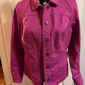 Fushia denim jacket, M
